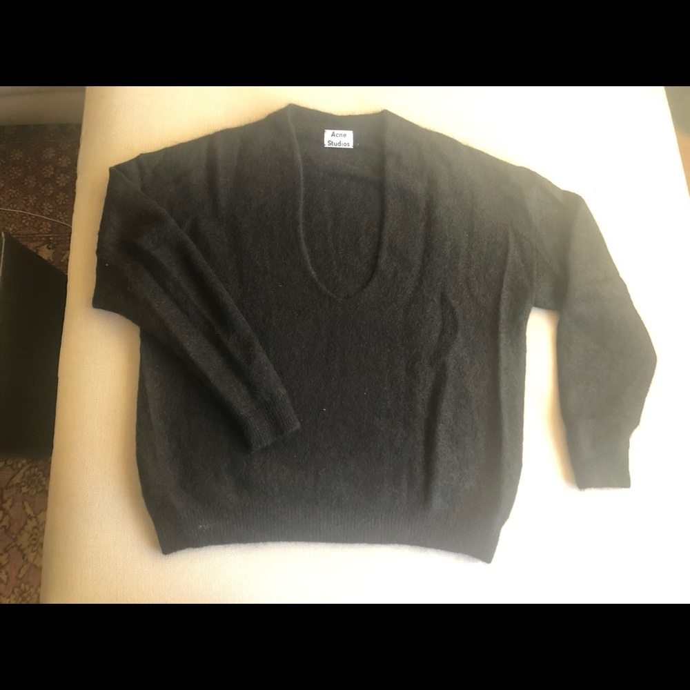 Black Acne deep v sweater